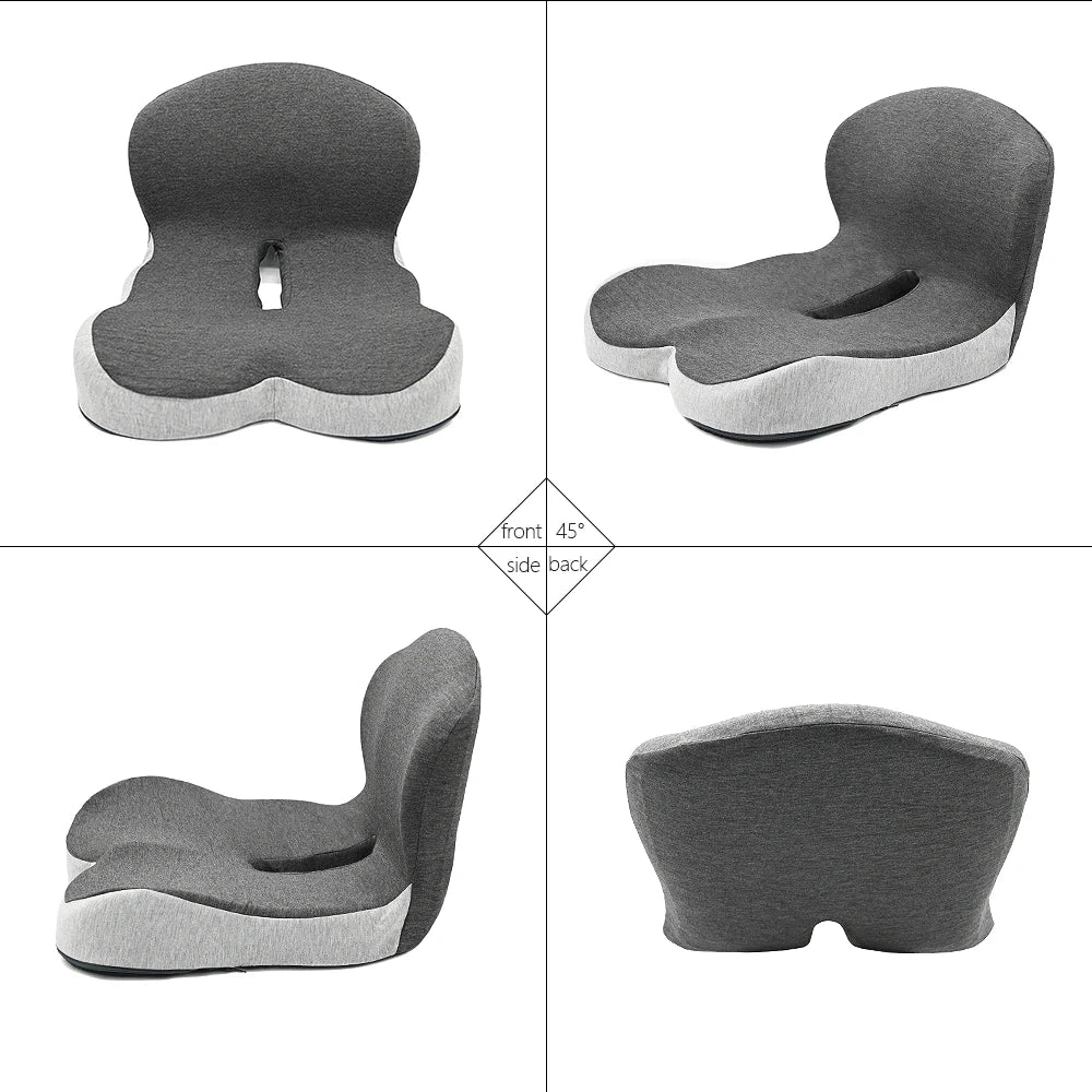 The LiftPoint cushion viewed from the front, at 45 degrees, from the side and from the back.