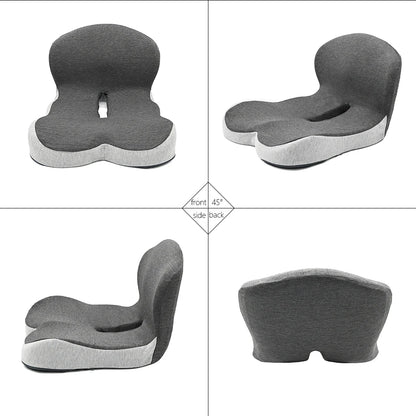 The LiftPoint cushion viewed from the front, at 45 degrees, from the side and from the back.