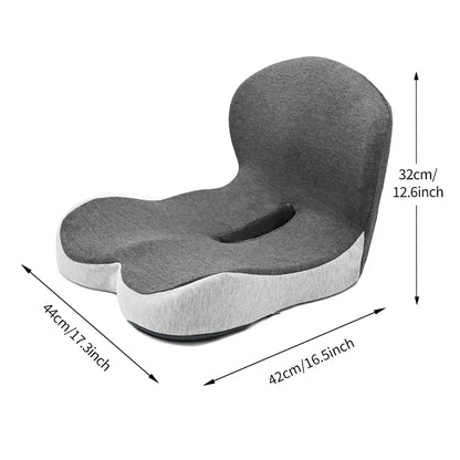 The LiftPoint cushion with dimensions: 42 cm wide, 44 cm deep, 32 cm high at the back.